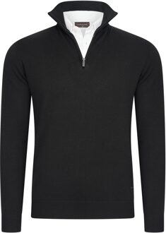 Mock zip pullover Zwart