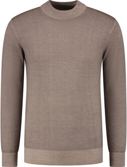 Mockneck Pullover Merino/Stretch Brown  XL Bruin