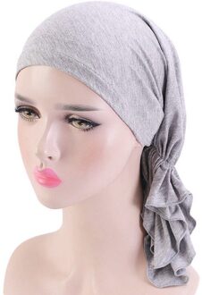 Modal Katoen Chemo Cap Voor Vrouwen Zachte Comfortabele Haaruitval Dragen Headwrap Dames Haaruitval Ademende Hoed Bandana grijs