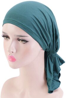 Modal Katoen Chemo Cap Voor Vrouwen Zachte Comfortabele Haaruitval Dragen Headwrap Dames Haaruitval Ademende Hoed Bandana groen