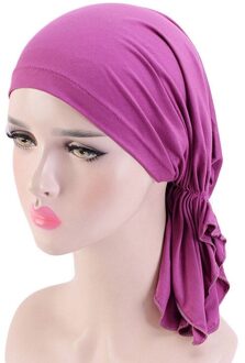 Modal Katoen Chemo Cap Voor Vrouwen Zachte Comfortabele Haaruitval Dragen Headwrap Dames Haaruitval Ademende Hoed Bandana Paars