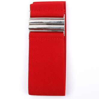 Mode 1 stks Elegante Vrouwen Zilveren Gesp Brede Stretch Elastische Corset Taille Riemen Kleding Accessoires rood