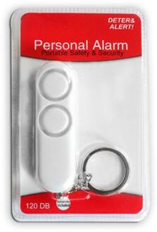 Mode 120dB Anti-Verkrachting Apparaat Dual Speakers Luid Alarm Alert Attack Panic Veiligheid Personal Security Sleutelhanger Tas Hanger wit