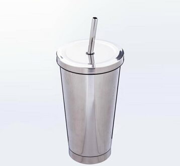 Mode 500 ml Roestvrijstalen Mok Reizen Tumbler Koffie Beker Met Rietje Draagbare Specular kleur