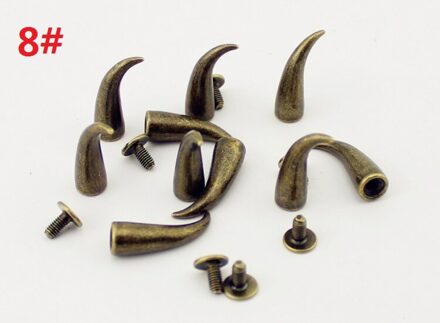 Mode 8 Ontwerpen Brons Screwback Spike Punk Rock Klinknagels Voor Leer Craft Legering Set Kegel Klinknagel Doornen Diy Kleding Accessoires 8(7x20mm)20stk