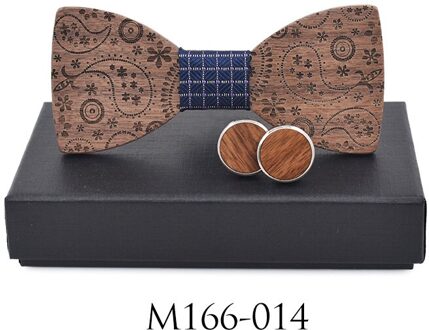 Mode Accessoires Plaids Womens Mens Strik Bowtie Klassieke Gesneden Print Hout Creatieve Strikjes Stropdas Wedding Party Set M166-14