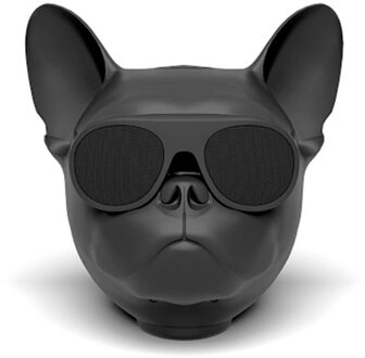 Mode Aerobull Cog Hond Hoofd Bluetooth 4.1 Lanyard Bulldog Bluetooth Draadloze Speaker Hifi Subwoofer Ondersteuning U Disk Tf Card groot-zwart