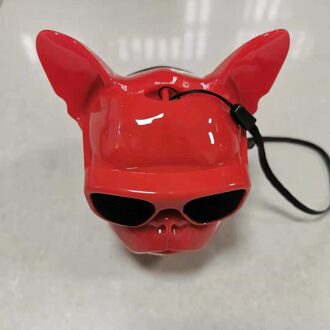 Mode Aerobull Cog Hond Hoofd Bluetooth 4.1 Lanyard Bulldog Bluetooth Draadloze Speaker Hifi Subwoofer Ondersteuning U Disk Tf Card klein-rood
