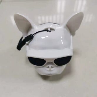 Mode Aerobull Cog Hond Hoofd Bluetooth 4.1 Lanyard Bulldog Bluetooth Draadloze Speaker Hifi Subwoofer Ondersteuning U Disk Tf Card klein-wit