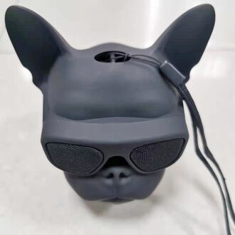 Mode Aerobull Cog Hond Hoofd Bluetooth 4.1 Lanyard Bulldog Bluetooth Draadloze Speaker Hifi Subwoofer Ondersteuning U Disk Tf Card klein-zwart