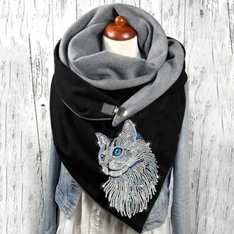 Mode Afdrukken Sjaal Vrouwen Knop Wrap Casual Warmer Ladias Sjaals Warme Winter Ladias Sjaals Bufanda Para Mujer wit