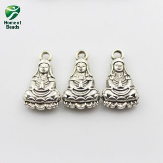 Mode Antiek Zilver Kleur Boeddhisme Boeddha Bedels Accessoire Voor Maken Sieraden 17X10Mm (15 Stuks/partij) ZA1041