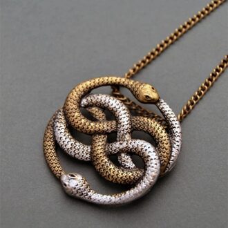 Mode Auryn Oneindige Snake Hanger Ketting Partij Sieraden Gold Snake Knoop Ouroboros Verklaring Chain Kettingen Voor Vrouwen Mannen