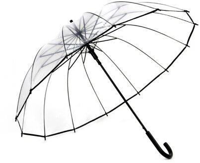 Mode Automatische Transparante Lange Steel Paraplu Waterdichte Paraplu Photo Volledige Transparante Paraplu Transparante veld Umbrell