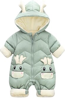 Mode Baby Baby Jongens Meisjes Kleding Herfst Winter Coat Thicken Warm Baby Romper Cartoon Romper Jumpsuit Baby Uitloper groen / 6-12Months