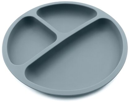 Mode Baby Siliconen Plaat Diner Gerechten Food Grade Siliconen Kinderen Voeden Servies Zachte Siliconen Bpa Gratis Glimlach Gezicht Blauw