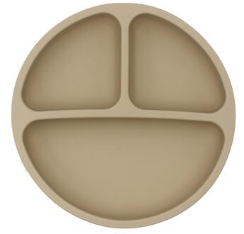 Mode Baby Siliconen Plaat Diner Gerechten Food Grade Siliconen Kinderen Voeden Servies Zachte Siliconen Bpa Gratis Glimlach Gezicht licht grijs