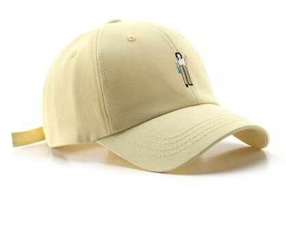 Mode Baseball Cap Voor Vrouwen Casual Snapback Hoed Katoen Dames Borduren Hoeden Lente Meisjes Paardenstaart Cap Verstelbare geel