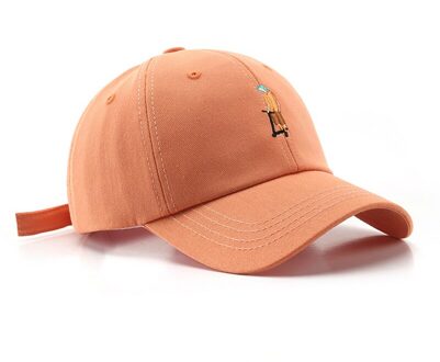 Mode Baseball Cap Voor Vrouwen Casual Snapback Hoed Katoen Dames Borduren Hoeden Lente Meisjes Paardenstaart Cap Verstelbare oranje