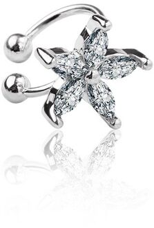 Mode Bladgoud Clip Earring Voor Vrouwen Zonder Piercing Puck Rock Vintage Crystal Star Oor Manchet Meisjes Sieraden zilver