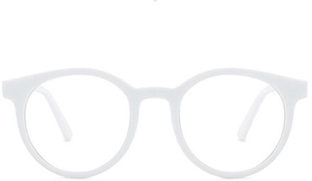 Mode Blauw Licht Zonnebril Geen Graden Brilmontuur Ronde Optische Brillen Frame Praktische Draagbare Eyewear Accessoires wit