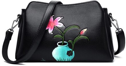 Mode Bloem Lederen Luxe Handtassen Vrouwen Tassen Handtassen Bloem Chinese Stijl Crossbody Tassen Voor Vrouwen Daffodil