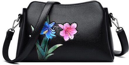 Mode Bloem Lederen Luxe Handtassen Vrouwen Tassen Handtassen Bloem Chinese Stijl Crossbody Tassen Voor Vrouwen Lily
