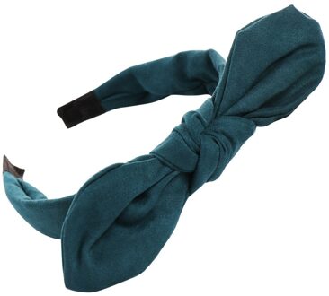 Mode Boog Knoop Kleurrijke Haarband Vrouwen Haar Hoofd Hoepel Zoete Meisjes Suede Hoofdband Knoop Kralen Haarband Zoete Elastische Meubi Drak blauw