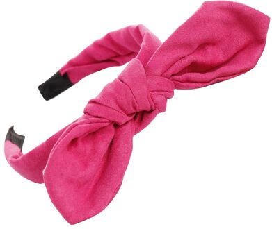 Mode Boog Knoop Kleurrijke Haarband Vrouwen Haar Hoofd Hoepel Zoete Meisjes Suede Hoofdband Knoop Kralen Haarband Zoete Elastische Meubi heet roze