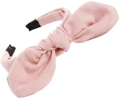 Mode Boog Knoop Kleurrijke Haarband Vrouwen Haar Hoofd Hoepel Zoete Meisjes Suede Hoofdband Knoop Kralen Haarband Zoete Elastische Meubi roze