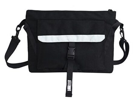 Mode Borst Tas Voor Vrouwen Waterdichte Nylon Schoudertas Hip Hop Streetwear Functionele Studenten Zakken Harajuku Stijl zwart