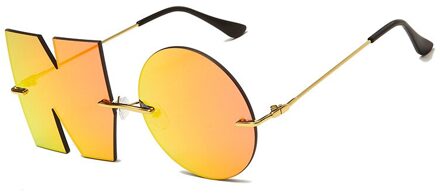 Mode Brief Geen Zonnebril Luxe Vrouwen Metal Zonnebril Dames Trend Sunglass UV400 Shades C