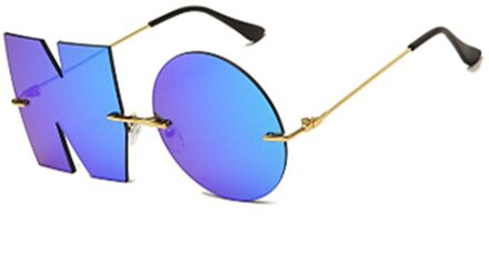 Mode Brief Geen Zonnebril Luxe Vrouwen Metal Zonnebril Dames Trend Sunglass UV400 Shades