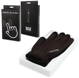 Mode Brief Winter Handschoenen Vrouwen Mannen Gebreide Handschoenen Thermische Touchscreen Zwarte Handschoenen Mannen Wanten Thermische Knit Warm Handschoen koffie