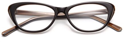 mode brillen vrouwen frame cat eye vintage clear optische bril # AF7781 bruin
