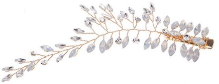 Mode Bruids Hairclips Fairy Rhinestone Crystal Bruiloft Accessoires Voor Bruid Lxh gouden
