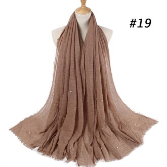 Mode Bubble Katoen Kralen Rimpel Sjaal Vlakte Crumple Parel Wrap Vrouwen Foulard Pashmina Moslim Hoofdband Hijab 13