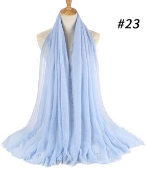 Mode Bubble Katoen Kralen Rimpel Sjaal Vlakte Crumple Parel Wrap Vrouwen Foulard Pashmina Moslim Hoofdband Hijab 15