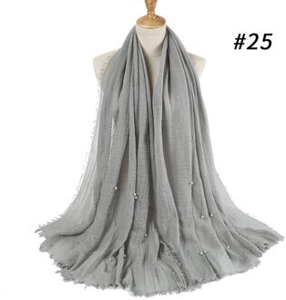 Mode Bubble Katoen Kralen Rimpel Sjaal Vlakte Crumple Parel Wrap Vrouwen Foulard Pashmina Moslim Hoofdband Hijab 17