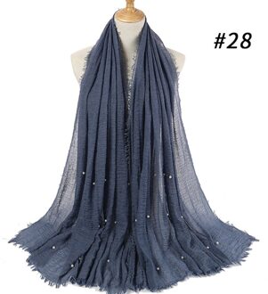 Mode Bubble Katoen Kralen Rimpel Sjaal Vlakte Crumple Parel Wrap Vrouwen Foulard Pashmina Moslim Hoofdband Hijab 19
