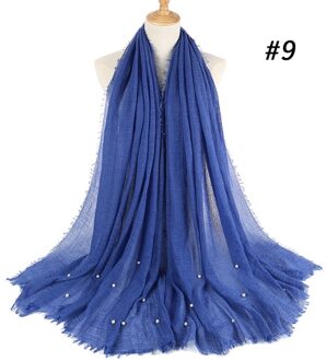 Mode Bubble Katoen Kralen Rimpel Sjaal Vlakte Crumple Parel Wrap Vrouwen Foulard Pashmina Moslim Hoofdband Hijab 7