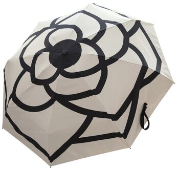 Mode Camellia Ultralight Reizen Parasol Anti-Uv Kleine Compacte Draagbare 5 Vouwen Winddicht Vrouwen Parasol Zonnige wit