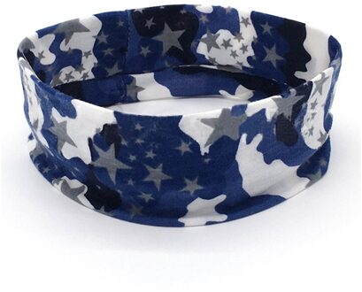 Mode Camouflage Hoofddeksels Mannen Hoofdband Stretch Katoen Hoofdband Hoofdtooi Haar Accessoires blauw