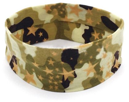 Mode Camouflage Hoofddeksels Mannen Hoofdband Stretch Katoen Hoofdband Hoofdtooi Haar Accessoires gouden ster