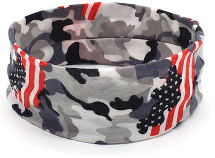 Mode Camouflage Hoofddeksels Mannen Hoofdband Stretch Katoen Hoofdband Hoofdtooi Haar Accessoires grijs Flag