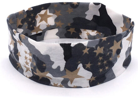 Mode Camouflage Hoofddeksels Mannen Hoofdband Stretch Katoen Hoofdband Hoofdtooi Haar Accessoires grijs ster