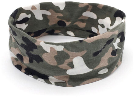 Mode Camouflage Hoofddeksels Mannen Hoofdband Stretch Katoen Hoofdband Hoofdtooi Haar Accessoires groen camouflage