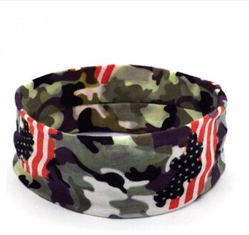 Mode Camouflage Hoofddeksels Mannen Hoofdband Stretch Katoen Hoofdband Hoofdtooi Haar Accessoires groen Flag