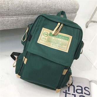 Mode Canvas Rugzak Vrouwen Schoudertas Schooltassen Voor Tiener Meisjes Jongens Casual Reizen Rugzak Zwart Mochila Sac A Dos groen