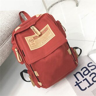 Mode Canvas Rugzak Vrouwen Schoudertas Schooltassen Voor Tiener Meisjes Jongens Casual Reizen Rugzak Zwart Mochila Sac A Dos oranje rood